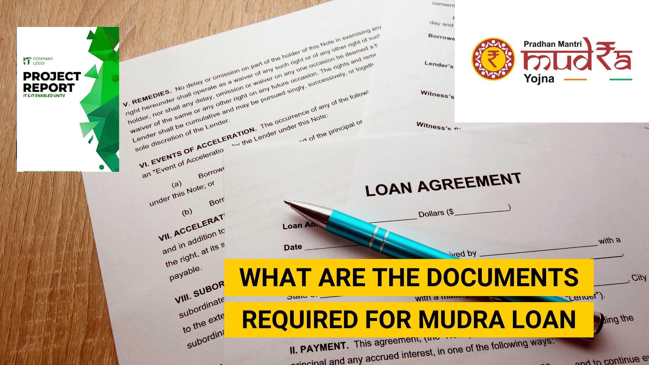 What are the documents required for MUDRA Loan